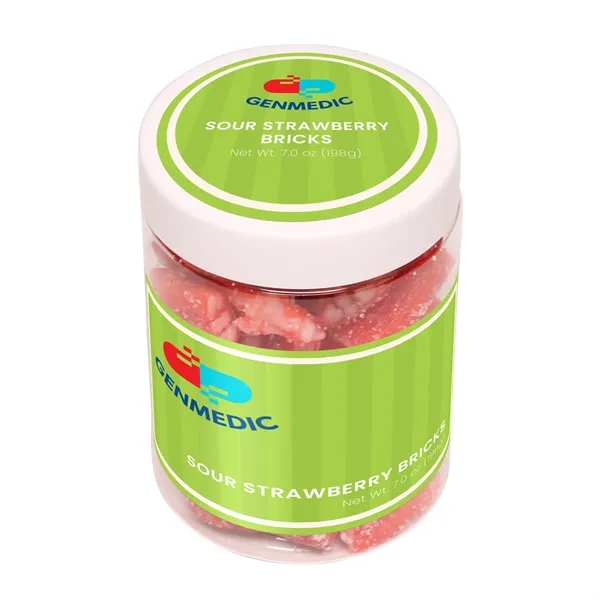 7 oz jar of sweet-and-sour strawberry licorice bricks.... from ASI 61966 HPG / SugarSpot