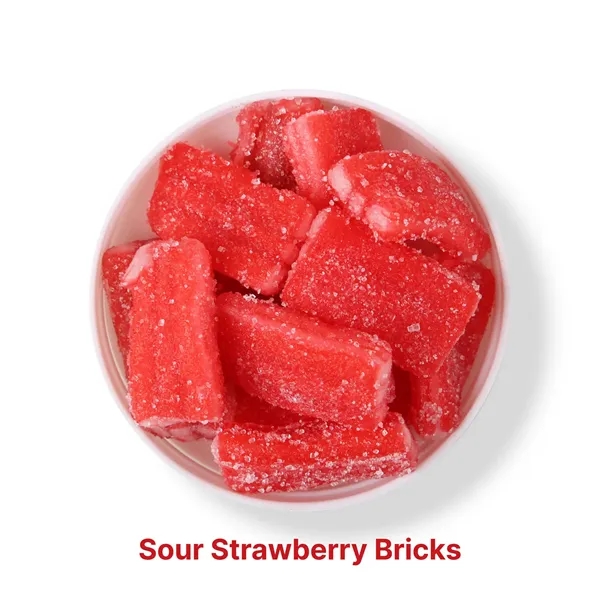 7 oz jar of sweet-and-sour strawberry licorice bricks.... from ASI 61966 HPG / SugarSpot