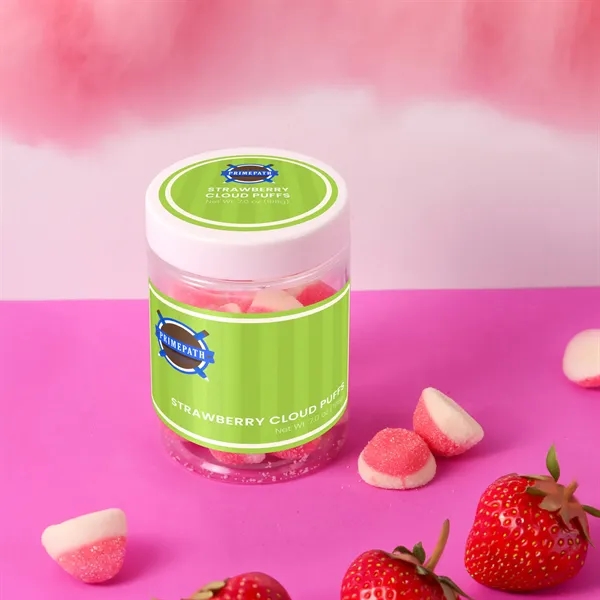 7 oz jar of strawberry-flavored marshmallow gummy puffs.... from ASI 61966 HPG / SugarSpot