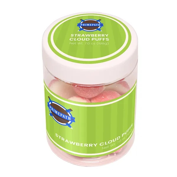 7 oz jar of strawberry-flavored marshmallow gummy puffs.... from ASI 61966 HPG / SugarSpot