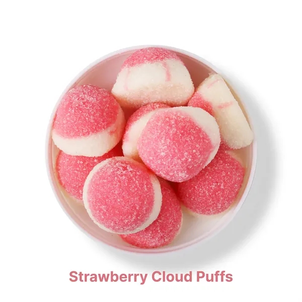 7 oz jar of strawberry-flavored marshmallow gummy puffs.... from ASI 61966 HPG / SugarSpot