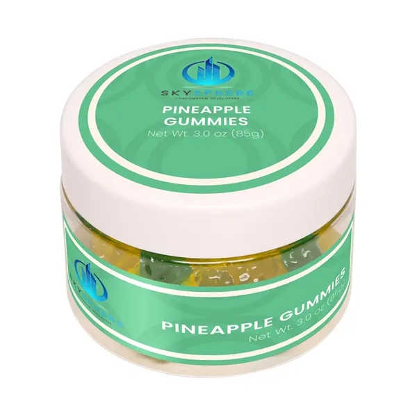 3 oz small jars of tropical pineapple-shaped and pineapple-flavored gummies.... from ASI 61966 HPG / SugarSpot