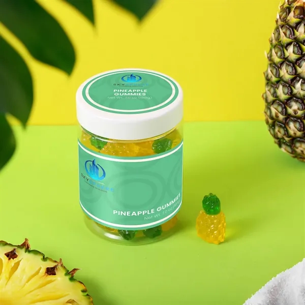 7 oz large jar of tropical pineapple-shaped and pineapple-flavored gummies.... from ASI 61966 HPG / SugarSpot
