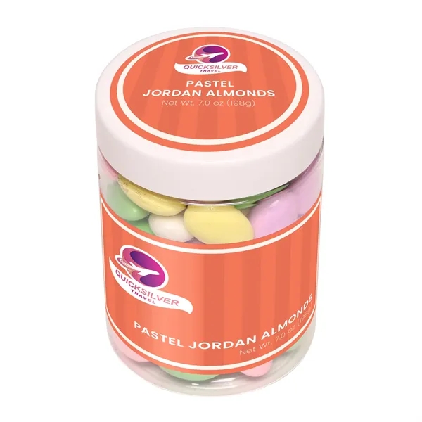 7 oz large jar of multi-colored pastel Jordan Almonds.... from ASI 61966 HPG / SugarSpot
