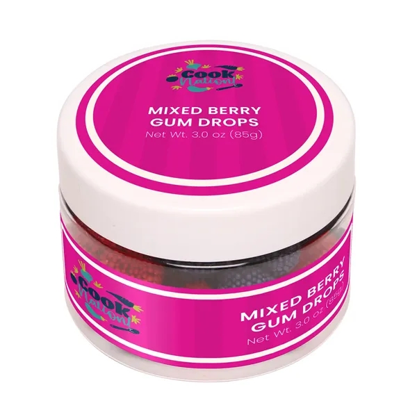3 oz jar of strawberry and blueberry gumdrops covered in crunchy... from ASI 61966 HPG / SugarSpot