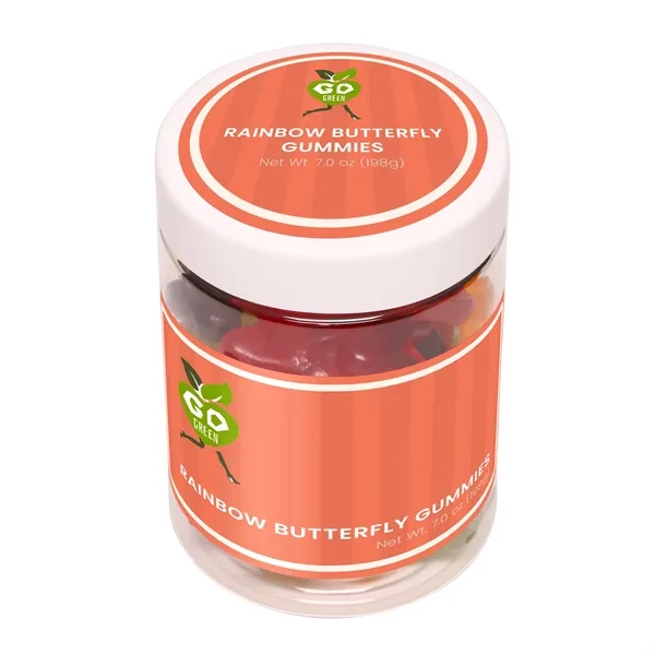 7 oz jar of of multi-colored butterfly gummies in 6 different... from ASI 61966 HPG / SugarSpot