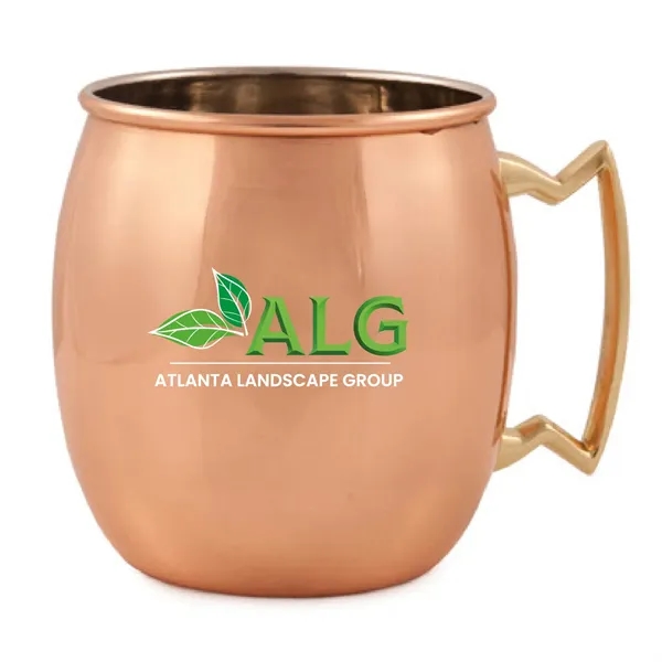 16 ounce copper coated stainless steel Moscow Mule mug with C-shaped... from ASI 39820 Opusline (Benmex) / Opus Line