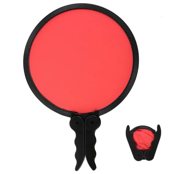 7" round foldable nylon fan with 2 blank handle.... from ASI 57956 Graphco line