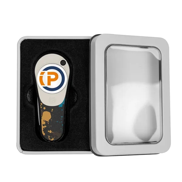 Divot tool and golf ball marker in window tin.... from ASI 52263 EMT