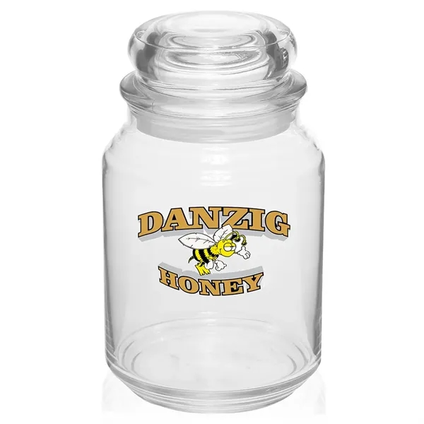 Glass 26 oz. candy jar with ridged body and rounded lid.... from ASI 39552 BEL Promo
