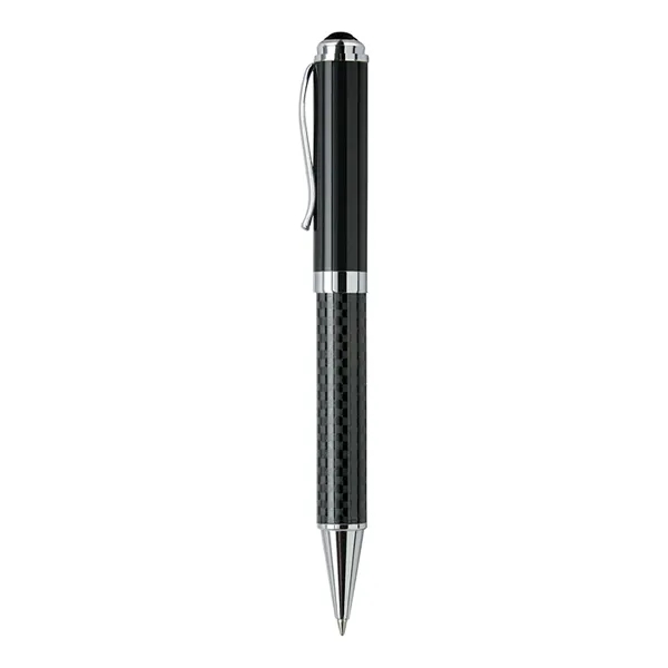Cap-off roller-ball pen features a sleek carbon fiber barrel and chrome... from ASI 31517 Admart Products