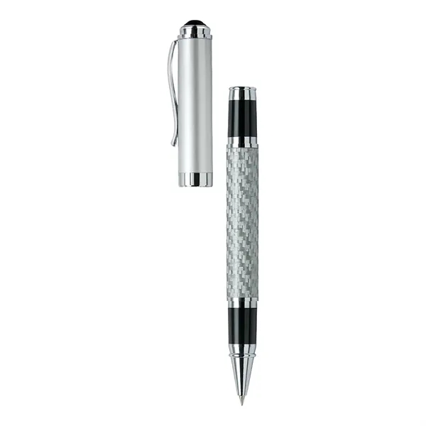Cap-off roller-ball pen features a sleek carbon fiber barrel and chrome... from ASI 31517 Admart Products