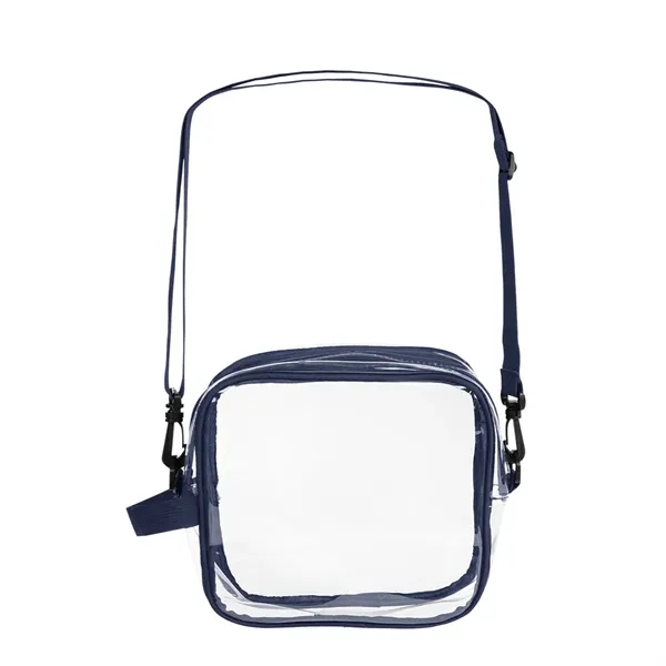 2.75" x 8.25" x 8" clear PVC crossbody bag with zippered... from ASI 61125 Hit Promotional Products / Hit®