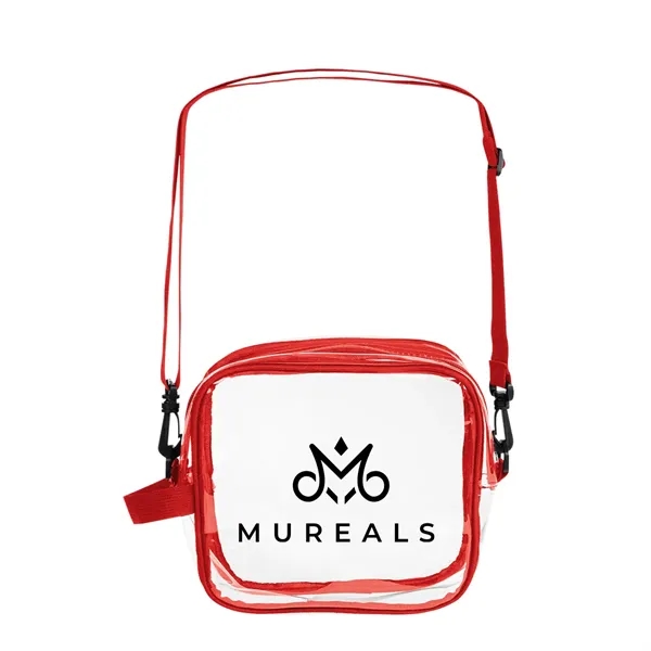 2.75" x 8.25" x 8" clear PVC crossbody bag with zippered... from ASI 61125 Hit Promotional Products / Hit®