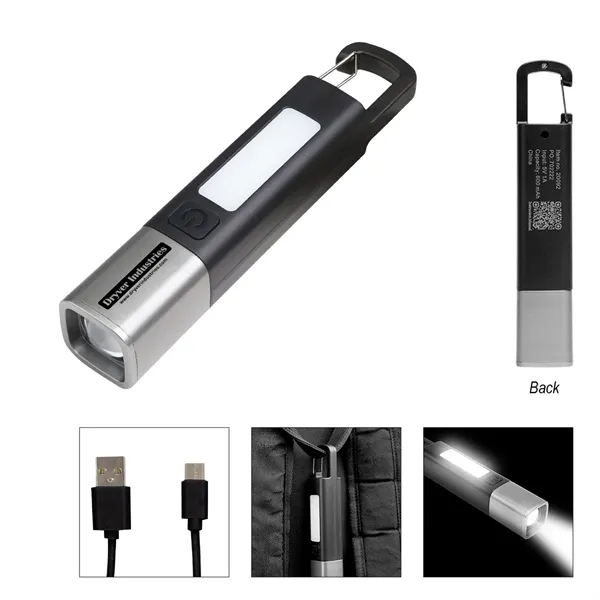 Rechargeable COB flashlight with bright LED lights.... from ASI 61125 Hit Promotional Products / Hit®