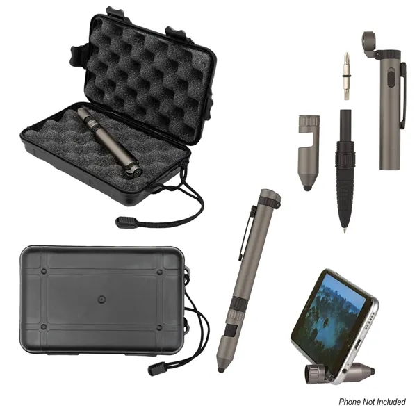 6-in-1 multi-tool pen with a hard case with foam lining.... from ASI 61125 Hit Promotional Products / Hit®