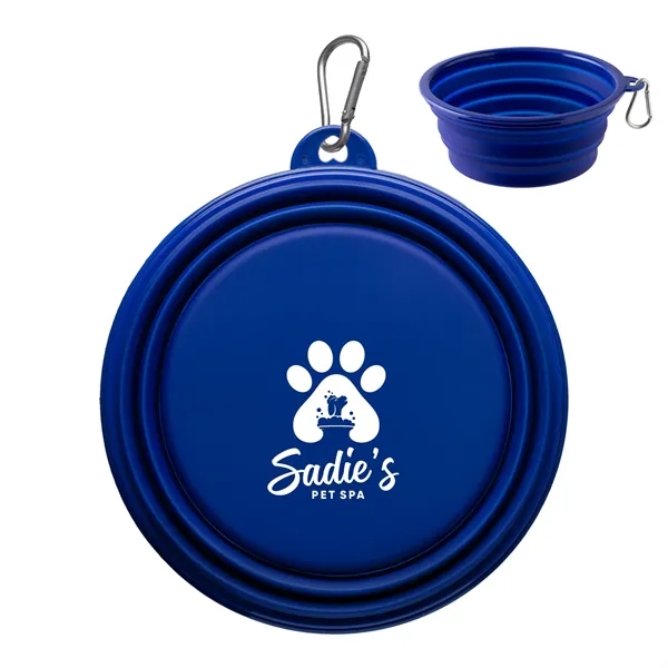Large collapsible pet bowl made of silicone with silver carabiner.... from ASI 62190 Illini