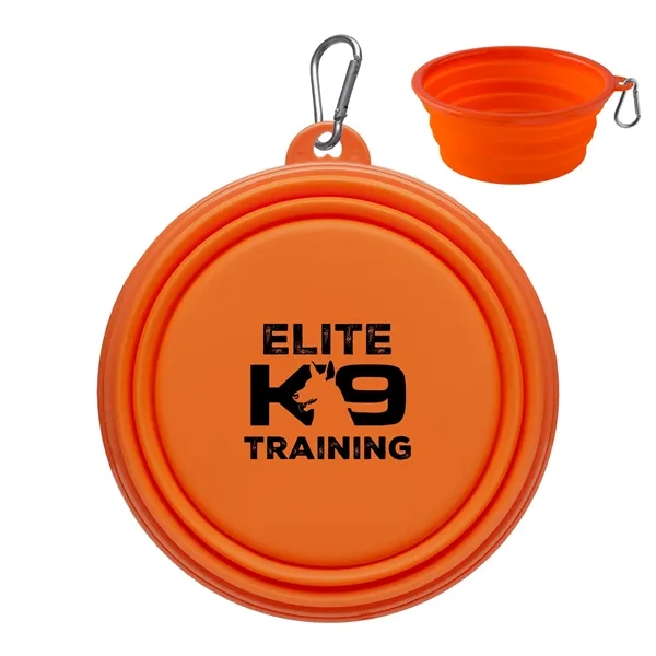 Large collapsible pet bowl made of silicone with silver carabiner.... from ASI 62190 Illini