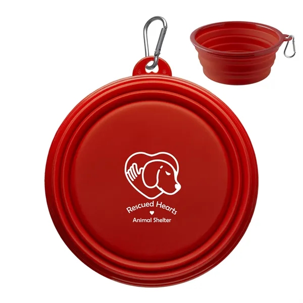 Large collapsible pet bowl made of silicone with silver carabiner.... from ASI 62190 Illini