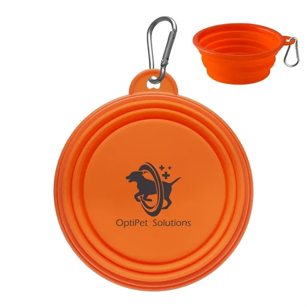 Collapsible pet bowl made of silicone with silver carabiner.... from ASI 62190 Illini
