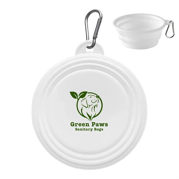Collapsible pet bowl made of silicone with silver carabiner.... from ASI 62190 Illini