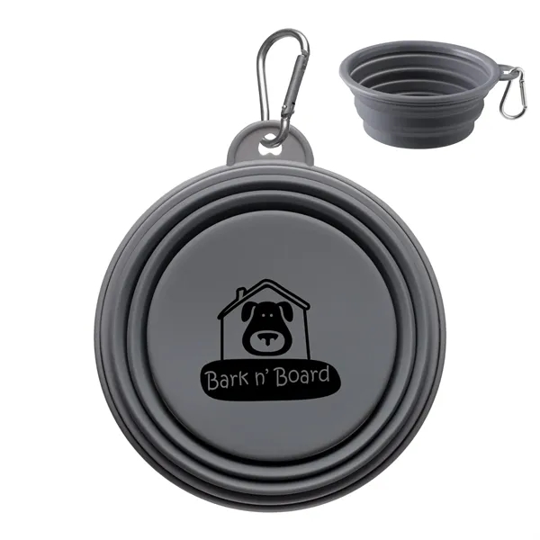 Collapsible pet bowl made of silicone with silver carabiner.... from ASI 62190 Illini