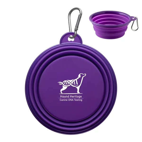 Collapsible pet bowl made of silicone with silver carabiner.... from ASI 62190 Illini