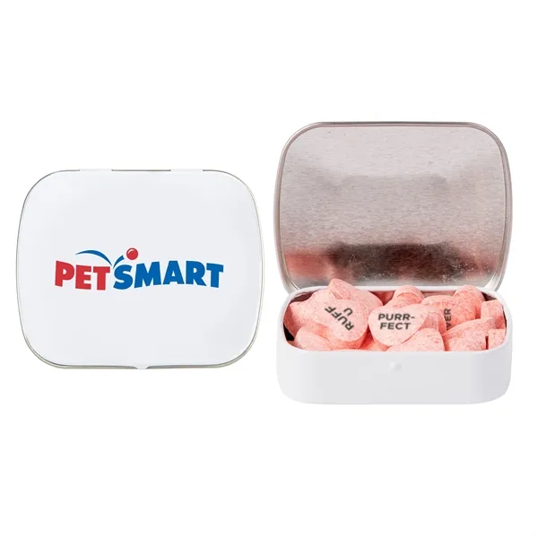 Domed tin - imprinted conversation hearts.... from ASI 44900 NC Custom (CI/Lanco)