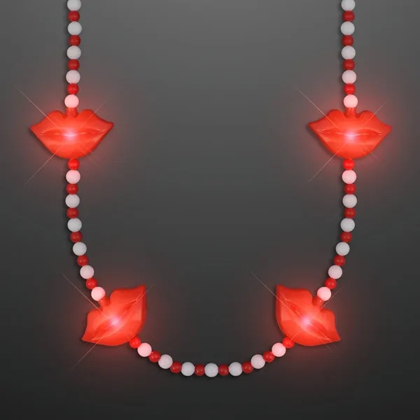 Red Lips Light Up Beads Necklace; Blank Pricing... from ASI 34194 ALightPromos