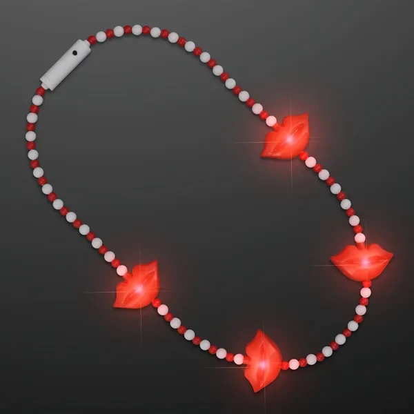 Red Lips Light Up Beads Necklace; Blank Pricing... from ASI 34194 ALightPromos