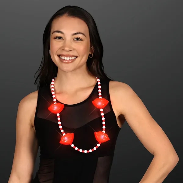 Red Lips Light Up Beads Necklace; Blank Pricing... from ASI 34194 ALightPromos