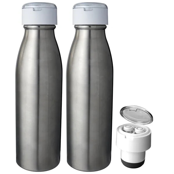 STAINLESS SILHOUETTE BLUETOOTH EAR BUD BOTTLE... from ASI 30208 A P Specialties / AP Specialties