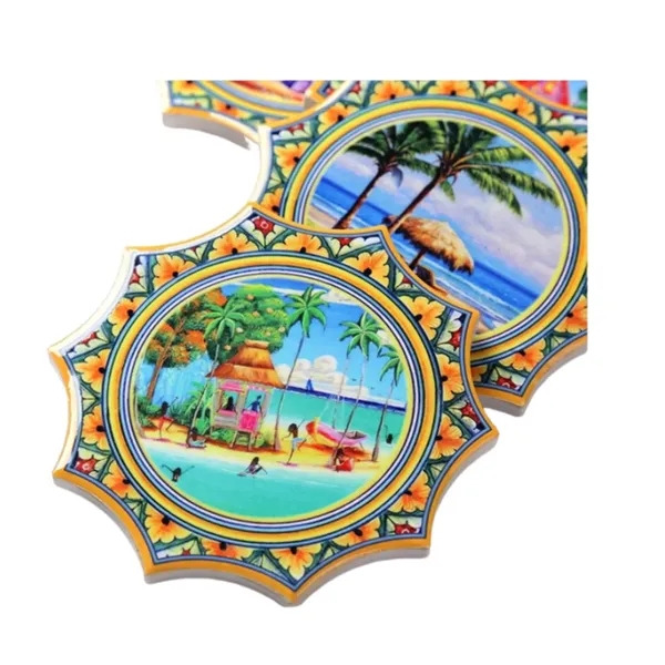 Natural ceramic coaster with cork base plus full color UV printing... from ASI 37218 Athena Promo (tm)