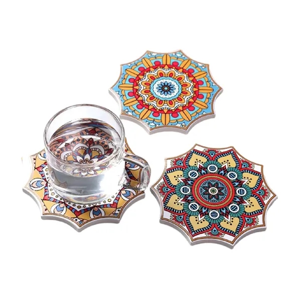 Natural ceramic coaster with cork base plus full color UV printing... from ASI 37218 Athena Promo (tm)