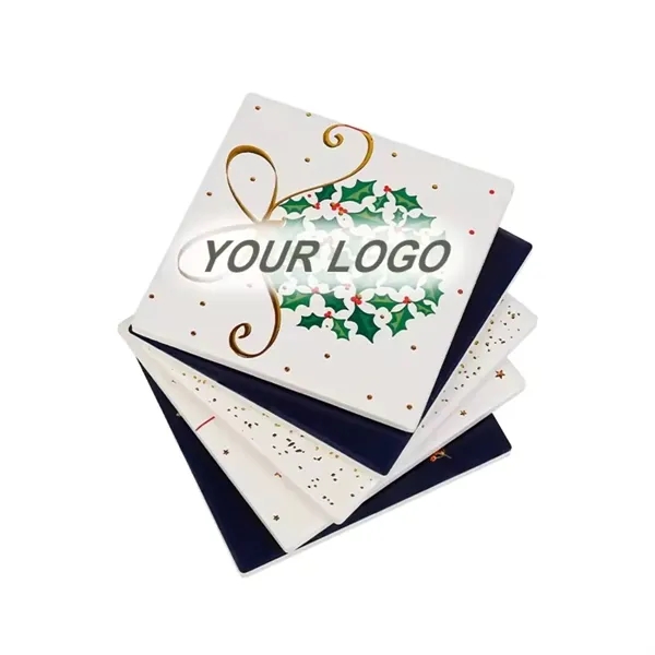 Natural ceramic coaster with cork base plus full color UV printing... from ASI 37218 Athena Promo (tm)