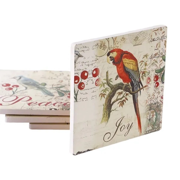 Natural ceramic coaster with cork base plus full color UV printing... from ASI 37218 Athena Promo (tm)