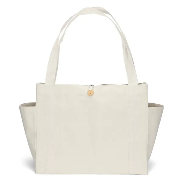 The chic heavyweight cotton bag is versatile, side pockets, long handles... from ASI 37940 Bag Makers Inc