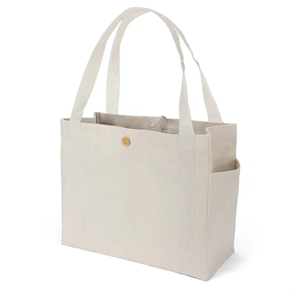 The chic heavyweight cotton bag is versatile, side pockets, long handles... from ASI 37940 Bag Makers Inc