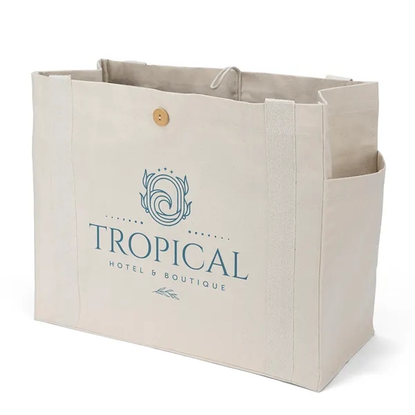 The chic heavyweight cotton bag is versatile, side pockets, long handles... from ASI 37940 Bag Makers Inc