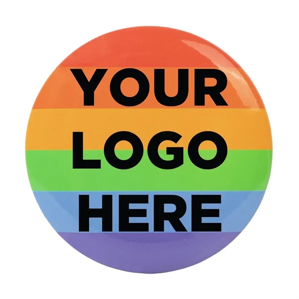 2 1/4" rainbow tinplate button.... from ASI 42016 Brighter Promotions Inc