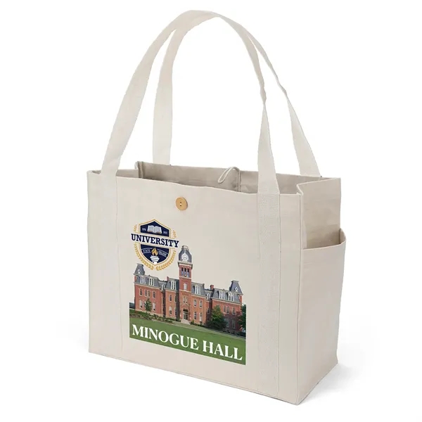 The chic heavyweight cotton bag is versatile, side pockets, long handles... from ASI 37940 Bag Makers Inc