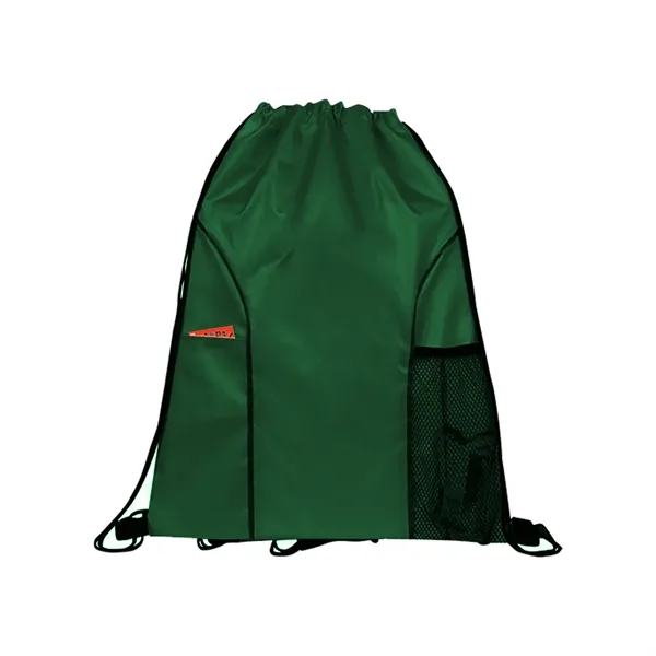 Dual Pocket Drawstring Backpack with color front pocket; side mesh pocket.... from ASI 74741 NVS Promo Designs, Inc.