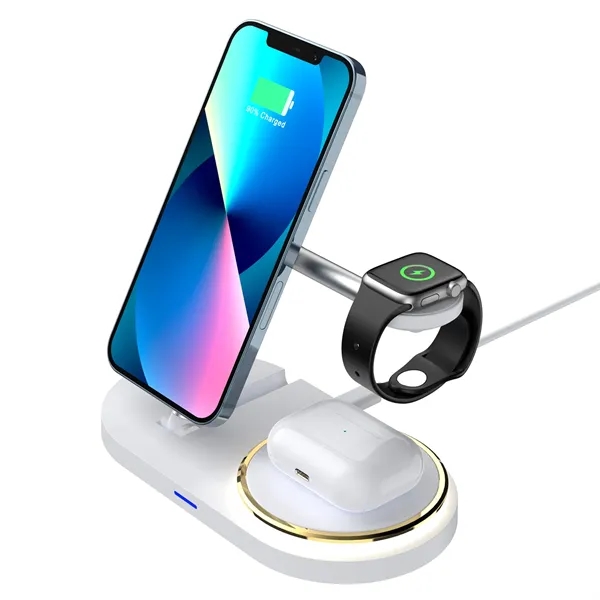 5-in-1 fast charging wireless charger plus 1C1P silkscreen or laser engraving... from ASI 37218 Athena Promo (tm)