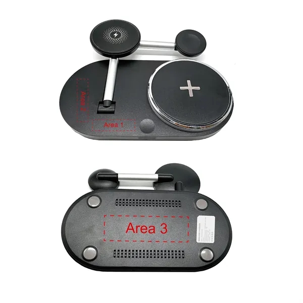 5-in-1 fast charging wireless charger plus 1C1P silkscreen or laser engraving... from ASI 37218 Athena Promo (tm)