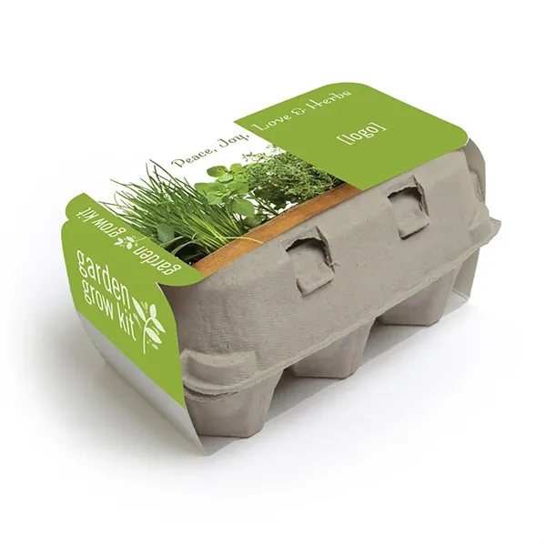 Egg carton with seed packets and soil wafers for growing.... from ASI 40646 Bloomin Promotions / Bloomin' Promotions™