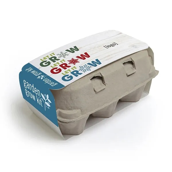 Egg carton with seed packets and soil wafers for growing.... from ASI 40646 Bloomin Promotions / Bloomin' Promotions™