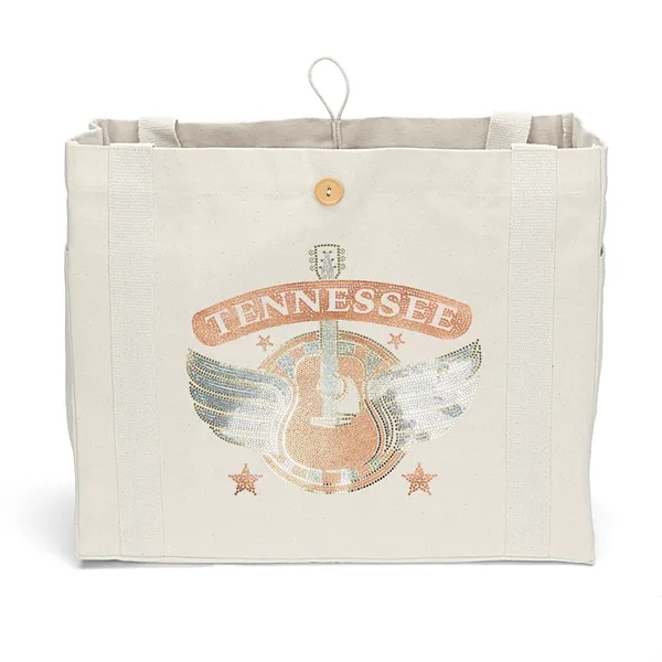 The chic heavyweight cotton bag is versatile, side pockets, long handles... from ASI 37940 Bag Makers Inc