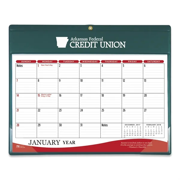 9"H x 11.25"W 12-month vinyl two-color daily planner with frosted corners... from ASI 54040 Fey Promo / Fey Calendar Impressions