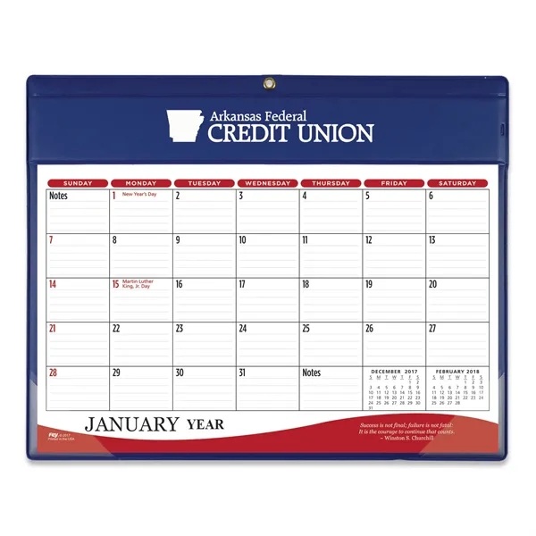 9"H x 11.25"W 12-month vinyl two-color daily planner with frosted corners... from ASI 54040 Fey Promo / Fey Calendar Impressions