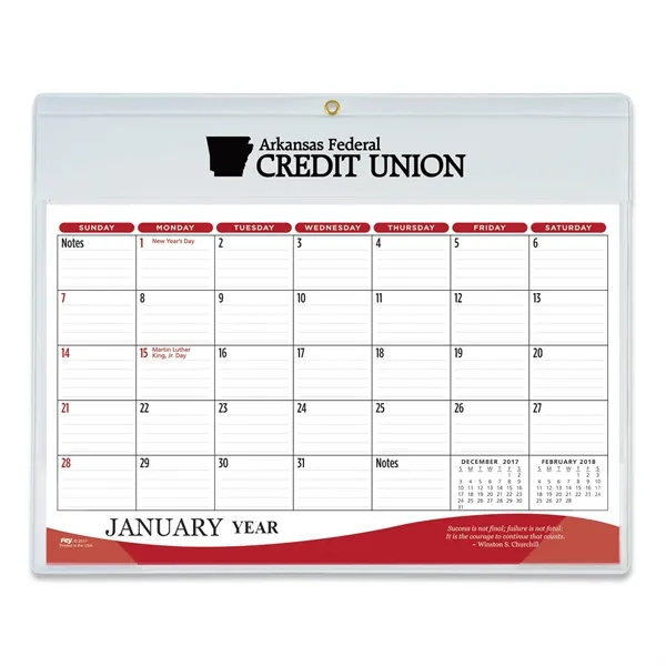 9"H x 11.25"W 12-month vinyl two-color daily planner with frosted corners... from ASI 54040 Fey Promo / Fey Calendar Impressions